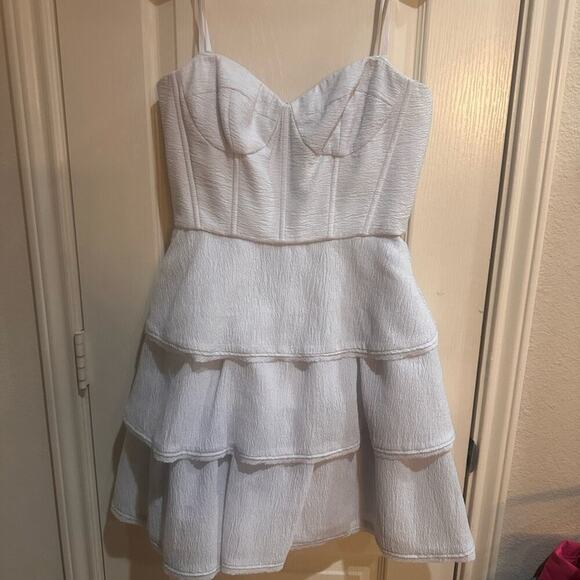 BCBGMaxAzria White Mini Dress Sweetheart Spaghetti Strap - Picture 1 of 7